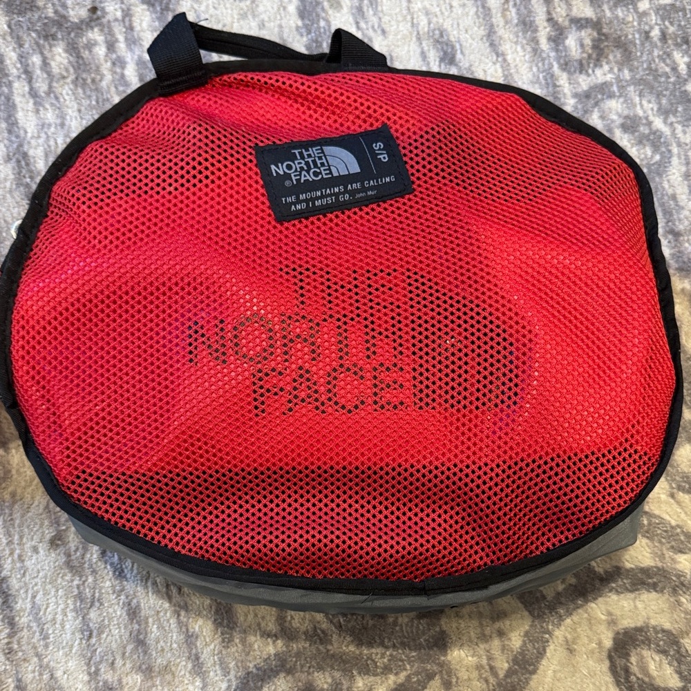 The North Face Red and Black Duffel Bag